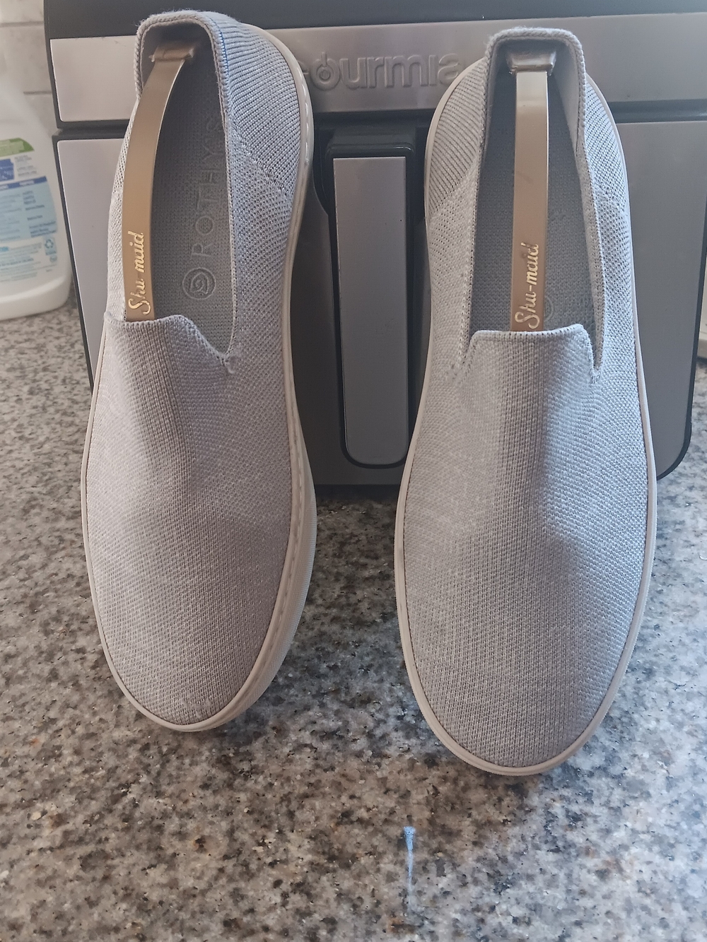 Rothys Womens Knit Light Gray Loafer Size 10